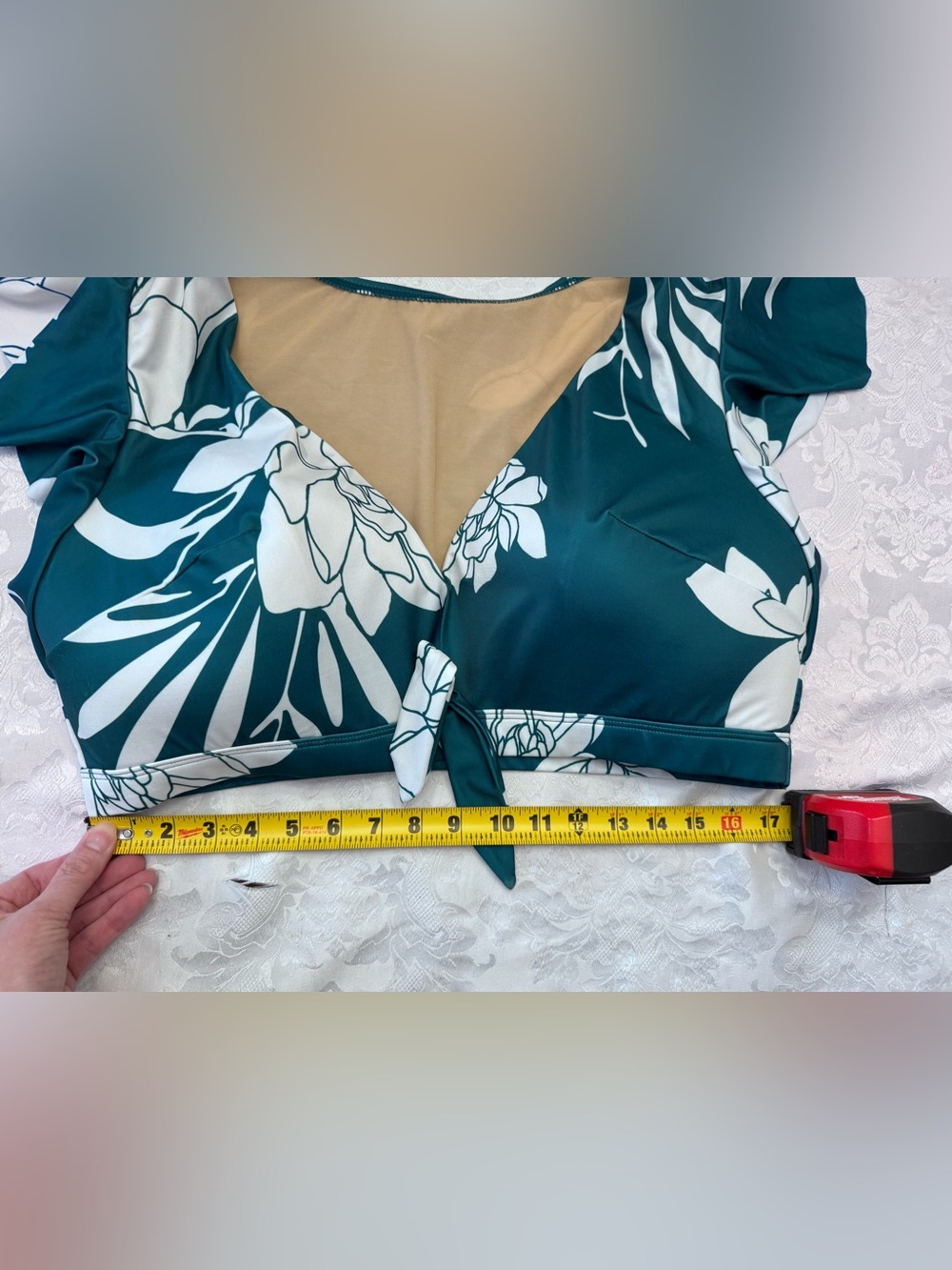 Swim By Cacique Plus 22 Flutter Sleeve No Wire Bikini Top Surf Floral Sexy Lined - Picture 6 of 9